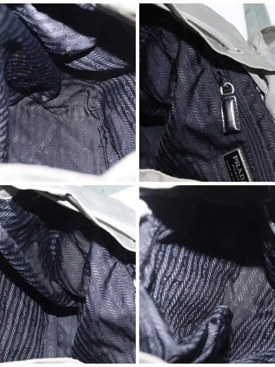 PRADA Backpack Nylon Gray Silver Auth 165573